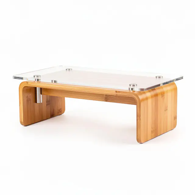 Acrylic Monitor Stand Bamboo