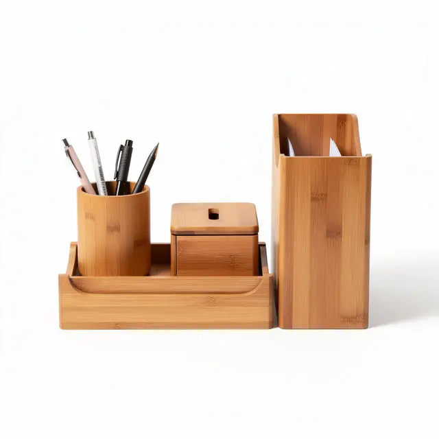Desk Organizer Set Bamboo