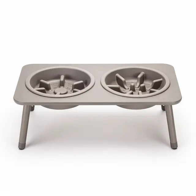Elevated Dog Bowl Stand Slow-Feed