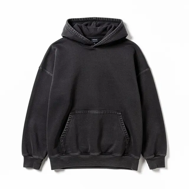 Heavyweight Oversized Hoodie Vintage Black