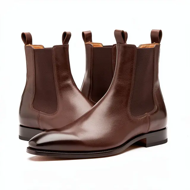 Leather Chelsea Boots Chocolate