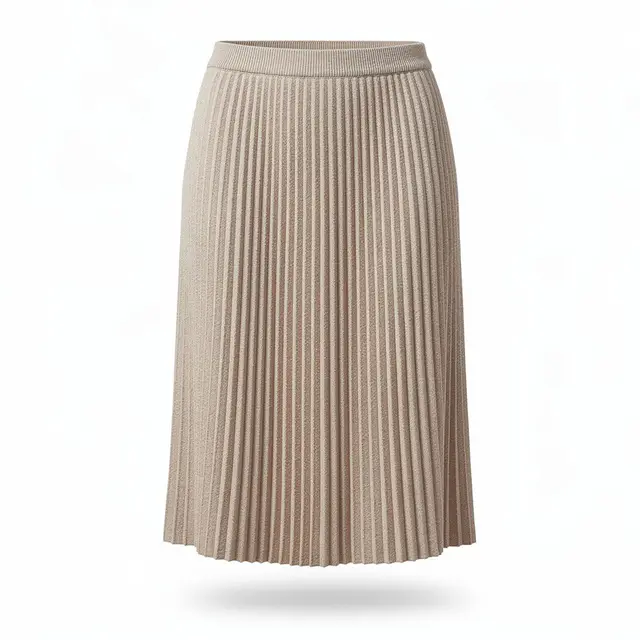 Pleated Midi Skirt Knit