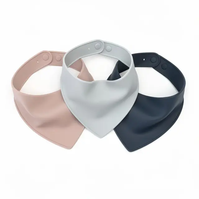 Silicone Bib Set 3pk Bandana
