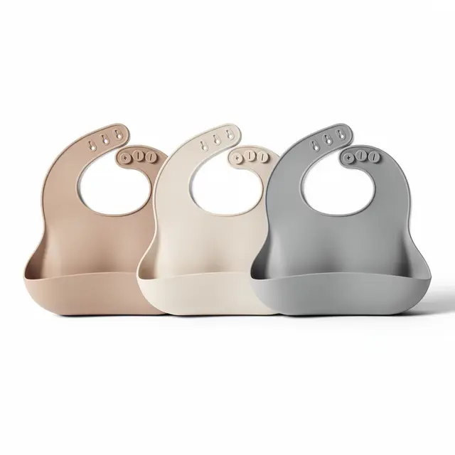 Silicone Bib Set 3pk Catch-Pocket