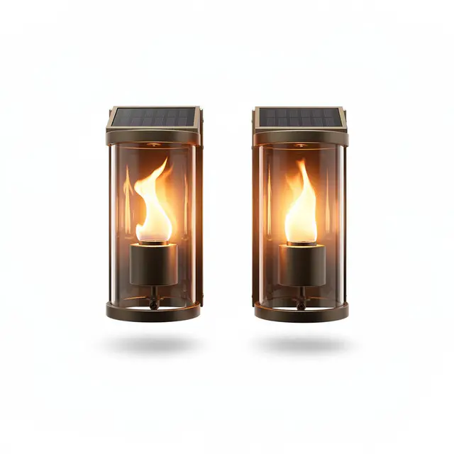 Solar Wall Sconce 2pk Flame