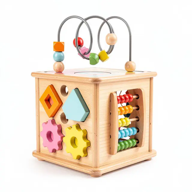 Wooden Activity Cube 5-in-1
