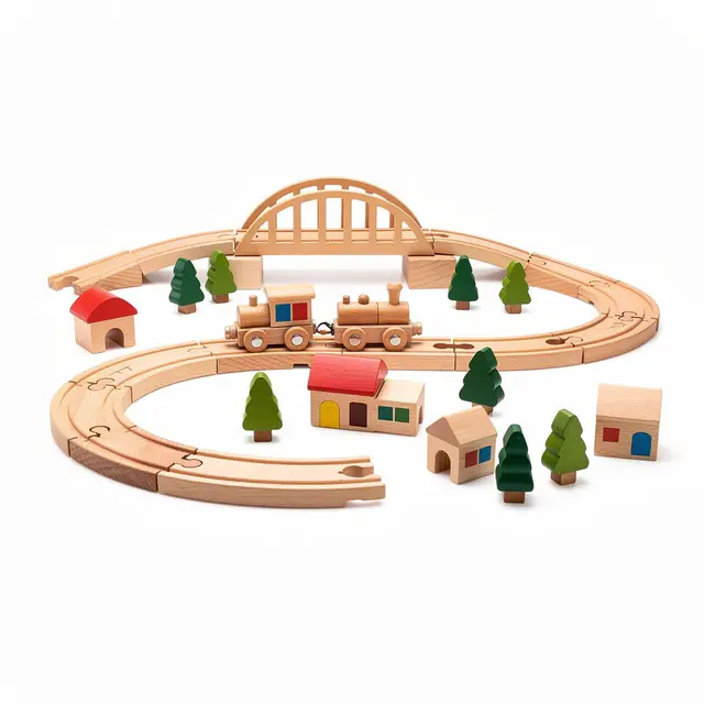 Wooden Train Set Deluxe